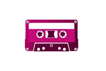 Obraz premium Retro Cassette Tape Design in Vibrant Pink Ideal for Music Nostalgia and Vintage Themes
