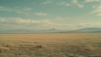 Plains of the Steppe with Empty Space for Text