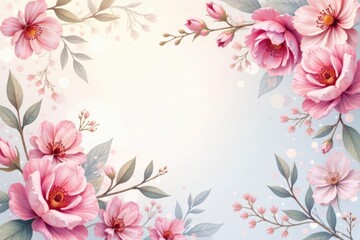 Delicate watercolor floral pattern, soft hues, background, subtle