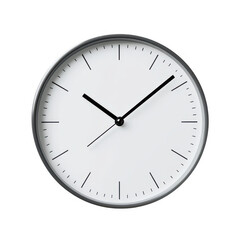 Modern round wall clock isolated on transparent background