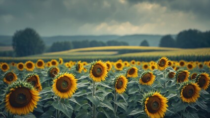Obraz premium Blooming Sunflower Field