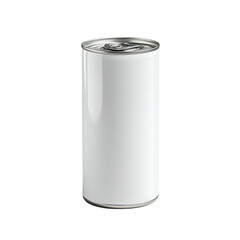 Blank white aluminum can mockup isolated on transparent background