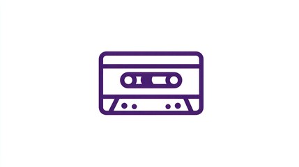 Obraz premium Retro Cassette Tape Icon Minimalist Design for Music Technology and Nostalgia Themes