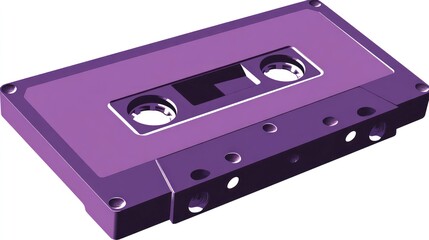 Obraz premium Retro Purple Audio Cassette Tape Vintage Music Media 80s 90s Nostalgia Design