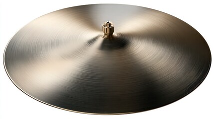 HighQuality Metallic Cymbal with Detailed Circular Patterns and Reflective Surface for Music