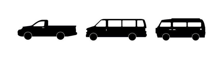 Set Of Trucks On White Background