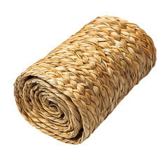 Elegant Minimalist Straw Beach Mat with a Classic Wheat Isolated on Transparent Background