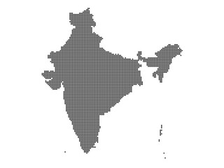 Dotted square map of India Large