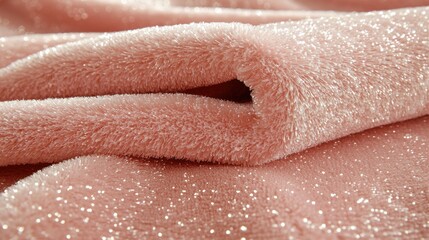 Fototapeta premium Soft Textured Fabric with Sparkle in Light Pink Color Close Up