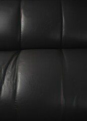 Luxurious black leather, flawless finish, rich detail ,  polished,  macro