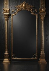 Shimmering black gold VIP backdrop, intricate details,  backdrop,  royal,  exclusive