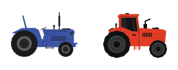 Set Of Trucks On White Background