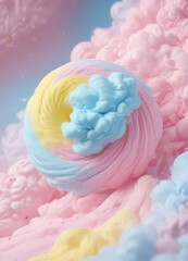 Pastel pink, blue, yellow cotton candy swirl background,  photography,  pattern