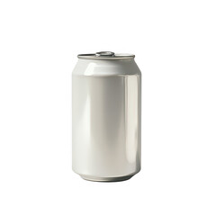 Blank white aluminum can isolated on transparent background