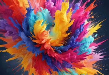 Swirling color explosion, rich texture, bold abstract watercolor, art supplies, fine art, dynamic