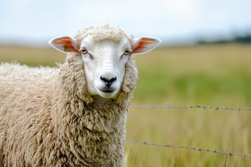 Sheep posing in a verdant field during daytime