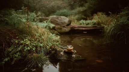 Tranquil Streamside Scene