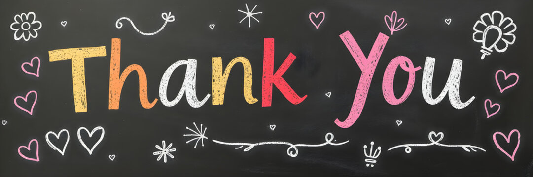 Colorful Chalkboard Thank You Note Expressing Gratitude with Style