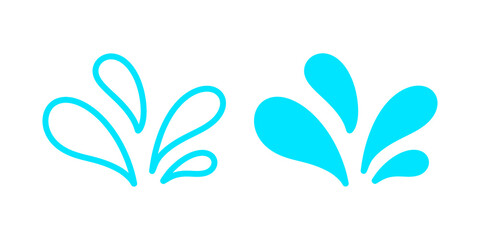 Fototapeta premium Blue water splash icon set with simple and modern design for graphic elements