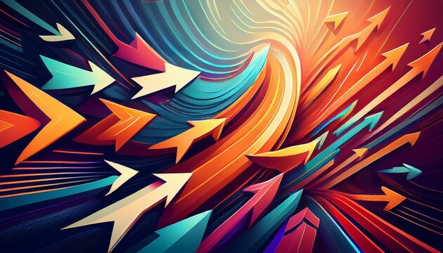 abstract arrows in motion symbolizing fast changing trends and innovation