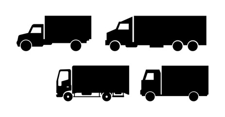 Set Of Trucks On White Background