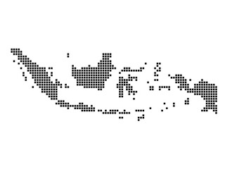 Dotted square map of Indonesia Medium