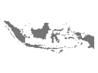 Dotted square map of Indonesia Large