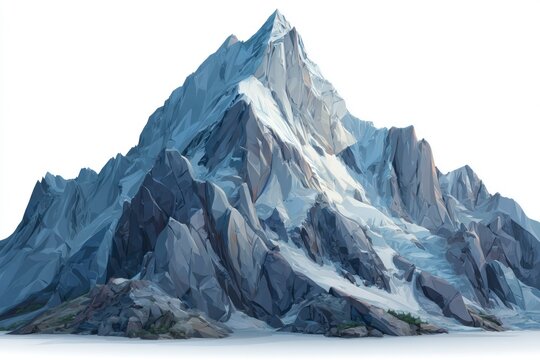 Majestic SnowCapped Mountain Peak with Rugged Terrain and Glacial Features for Nature Adventu - Powered by Adobe