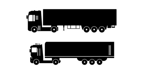 Set Of Trucks On White Background
