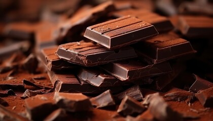 Fragmentos de Chocolate Amargo em Close