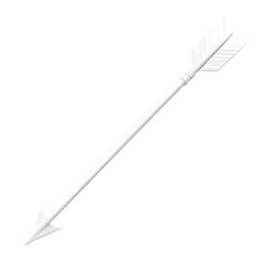 Sleek Arrow with Modern Accents in Pearlescent White Isolated on Transparent Background