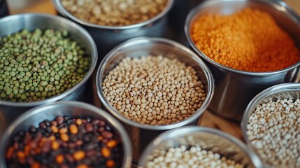 Cooking vibrant vegan dish with legumes and grains Plant based protein nutrition