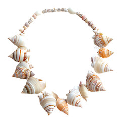 Trendy Artistic Shell Necklace with Modern Fusion Isolated on Transparent Background