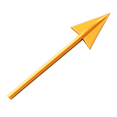 Sleek Arrow with Smooth Gradients in Soft Marigold Isolated on Transparent Background