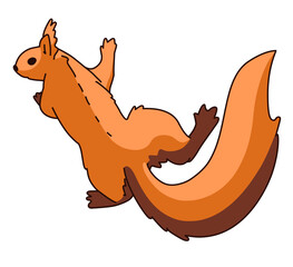 Vector Illustration of a Climbing Redhead Squirrel
