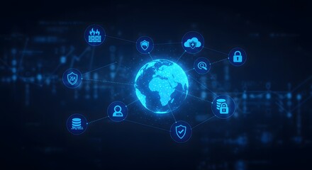 Fototapeta premium Cybersecurity Concept – Digital Protection Against Online Threats