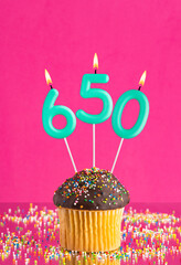 Number of followers or likes - Candle number 650