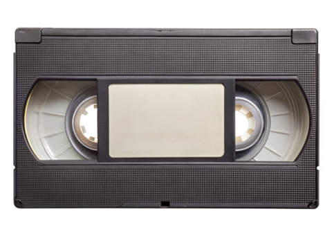 vhs video cassette isolated on white background. PNG Transparent file type with high definition quality And vibrant color grading Available.