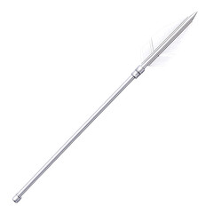 Sleek Arrow with Modern Accents in Pearlescent White Isolated on Transparent Background
