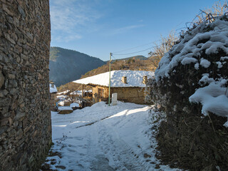 Winter view of Village of Kovachevitsa, Bulgaria