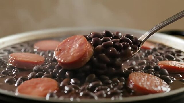 Delicious feijoada recipe brazilian black bean stew with sausage traditional food cooking tutorial