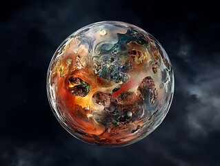 A Rotating Molecular Sphere in Space, Composed of Diverse Chemical Elements