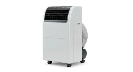 A portable air conditioner unit displayed on a plain white background indoors
