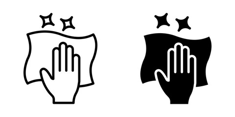 Cleaning cloth Icon set. Symbol isolated white background. vector illustration. color editable.