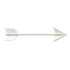 Sleek Arrow with Modern Accents in Pearlescent White Isolated on Transparent Background