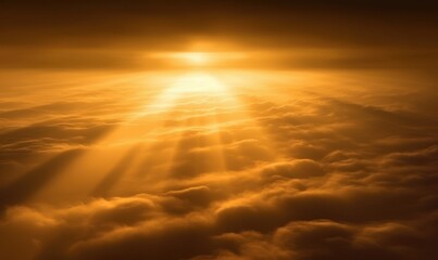 Raios de Sol Através das Nuvens ao Pôr do Sol