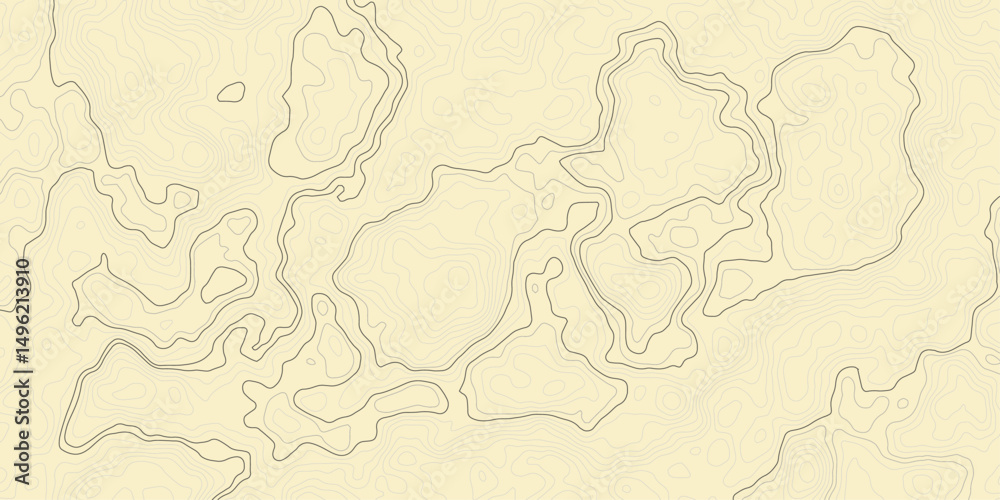 Wall mural topographic contour wavey line simple light yellow background with a subtle texture. the surface is 
