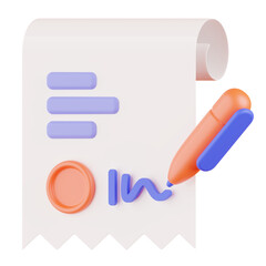 Contract 3D icon.