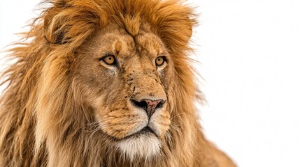 Fototapeta premium Majestic Lion on White Background for Creative Projects