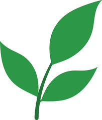 Simple Green Leaf Icon for Nature and Eco Design, tea leaf